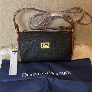 Dooney & Bourke Black Crossbody Bag with Gold Hardware